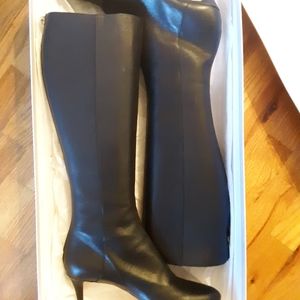 Jimmy Choo Black Leather Knee High Boots, New